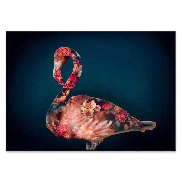 Flamingo Artwork - stort canvas billede til stuen.