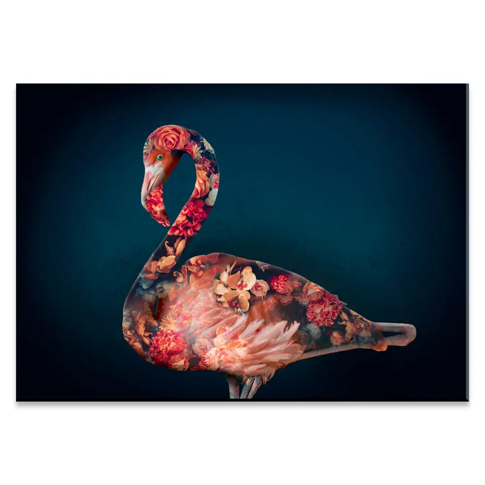 Flamingo Artwork - stort canvas billede til stuen.