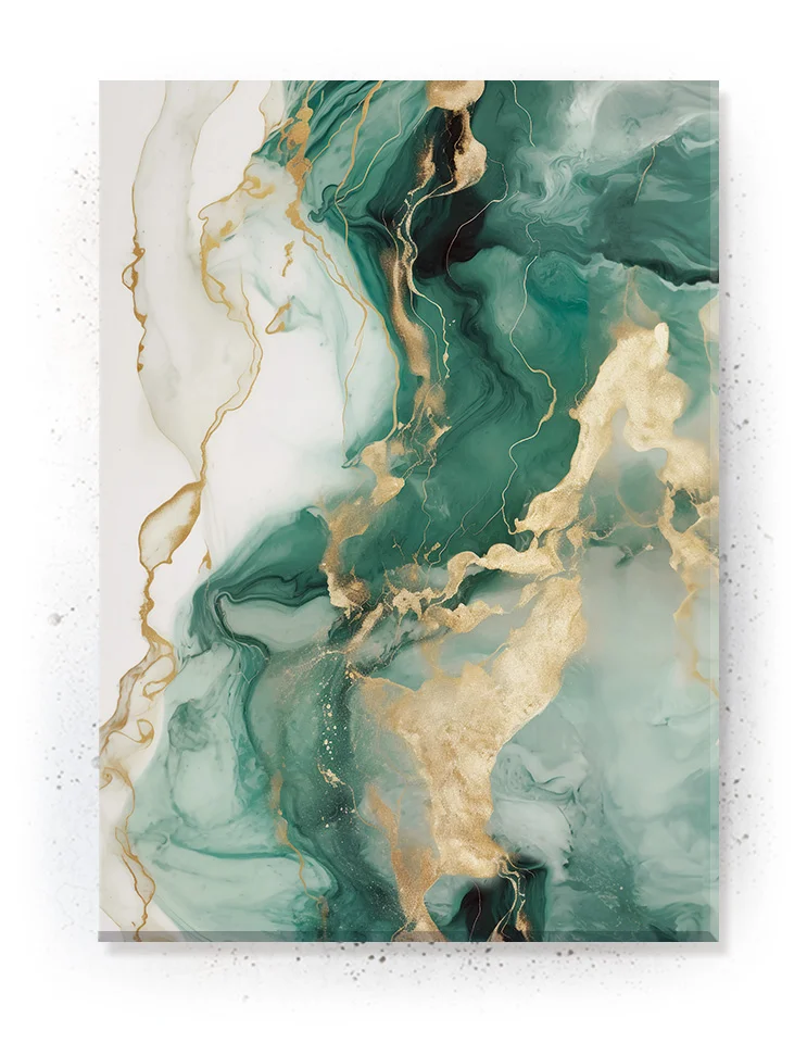 Plakat / lærredsprint - sand, guld og grøn