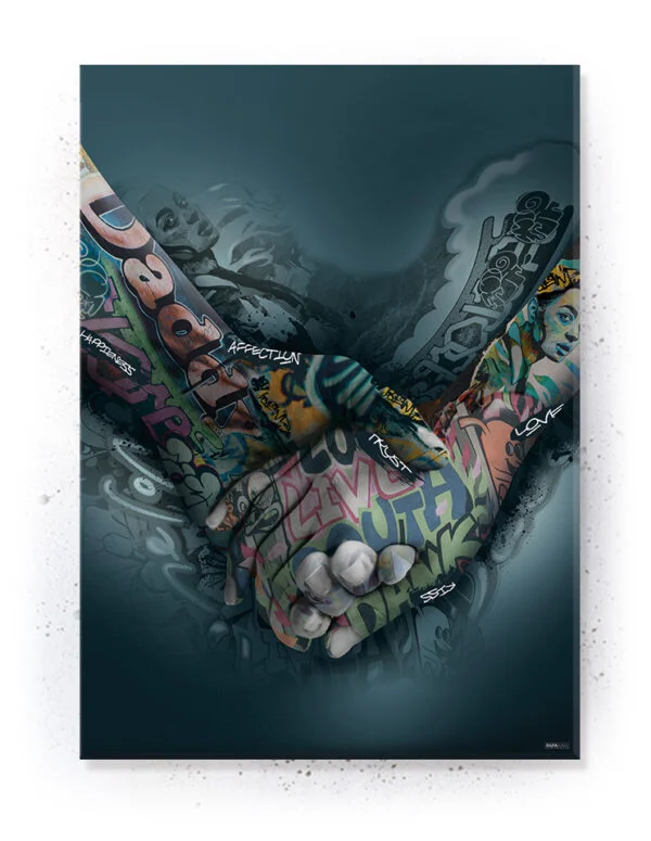 Plakatsæt / lærredsprint - Grafitti plakater med stærke budskaber