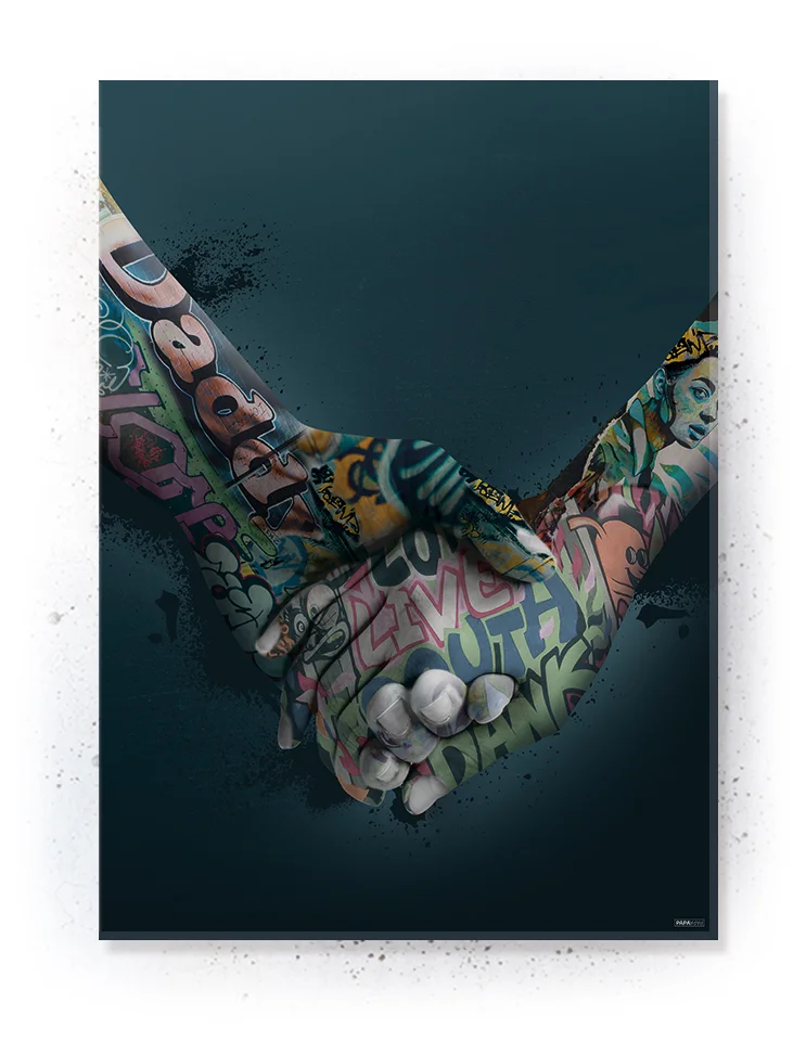 Plakatsæt / lærredsprint - Grafitti plakater med stærke budskaber