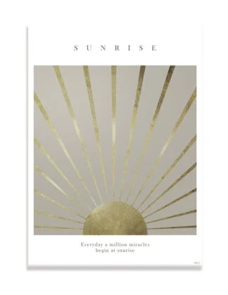 Plakat / lærredsprint - sand, guld og grøn