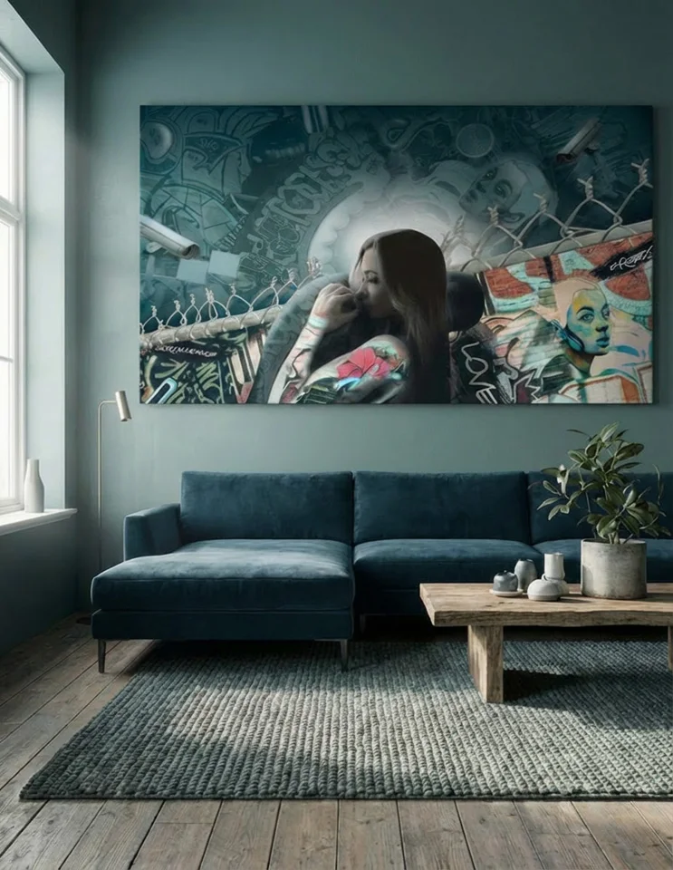 Be brave - blå - statements - plakat og lærredsprint