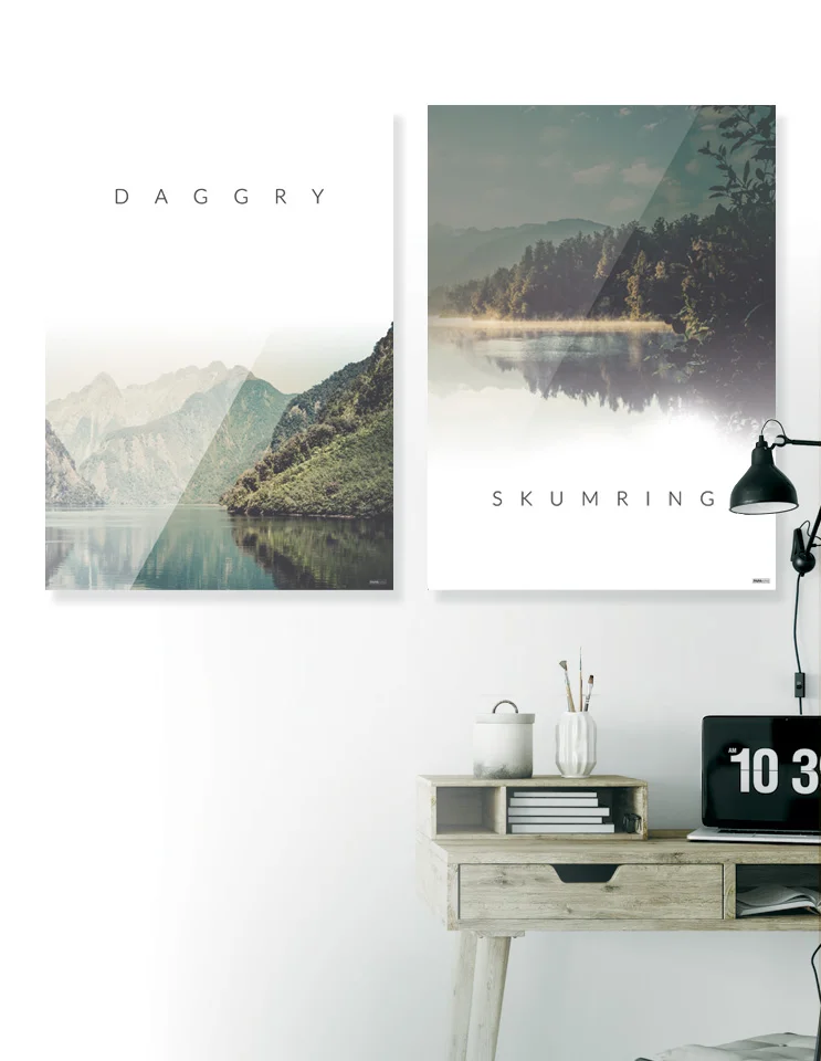 Plakatsæt / lærredsprint - Natur motiver i grønne farver