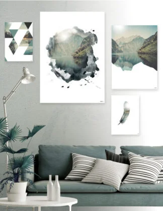 Plakat / lærredsprint - Natur motiver i grønne farver