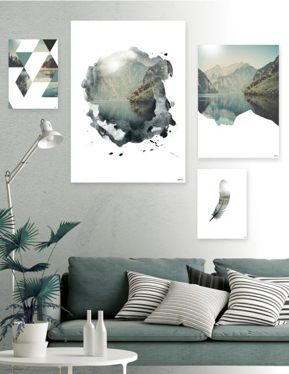 Plakat / lærredsprint - Natur motiver i grønne farver