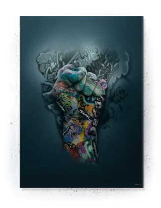 Plakat / lærredsprint - Grafitti hånd