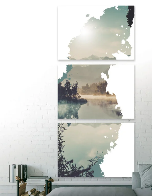 Plakat / lærredsprint - Natur motiver i grønne farver