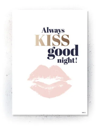 Plakat / lærredsprint i rosa og mørkeblå farver