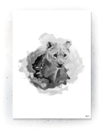 Animals - Plakat / lærredsprint - Flotte artworks i sort/hvid