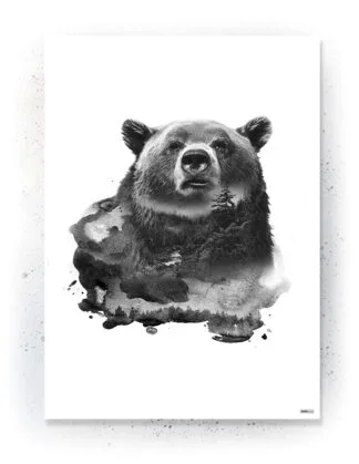 Animals - Plakat / lærredsprint - Flotte artworks i sort/hvid