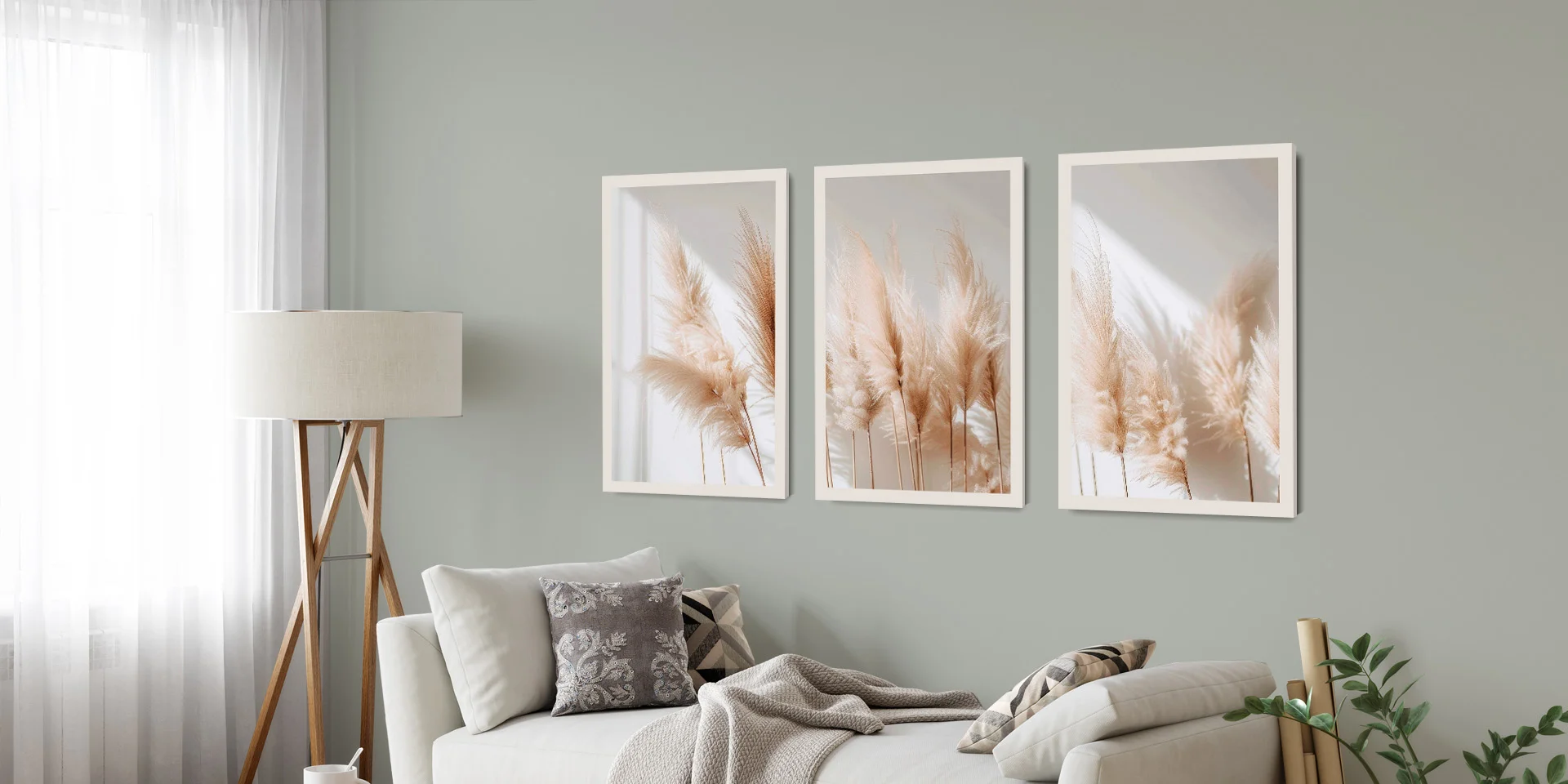 Plakat / lærredsprint - Flotte artworks i nedtonede naturlige farver