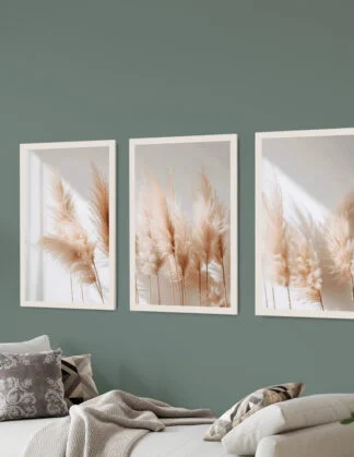 Plakat / lærredsprint - Flotte artworks i nedtonede naturlige farver