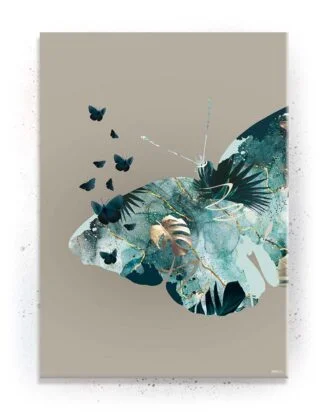 Plakat / lærredsprint - Flotte artworks i Sand/Grøn