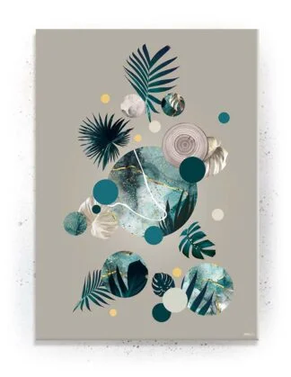 Plakat / lærredsprint - Flotte artworks i Sand/Grøn
