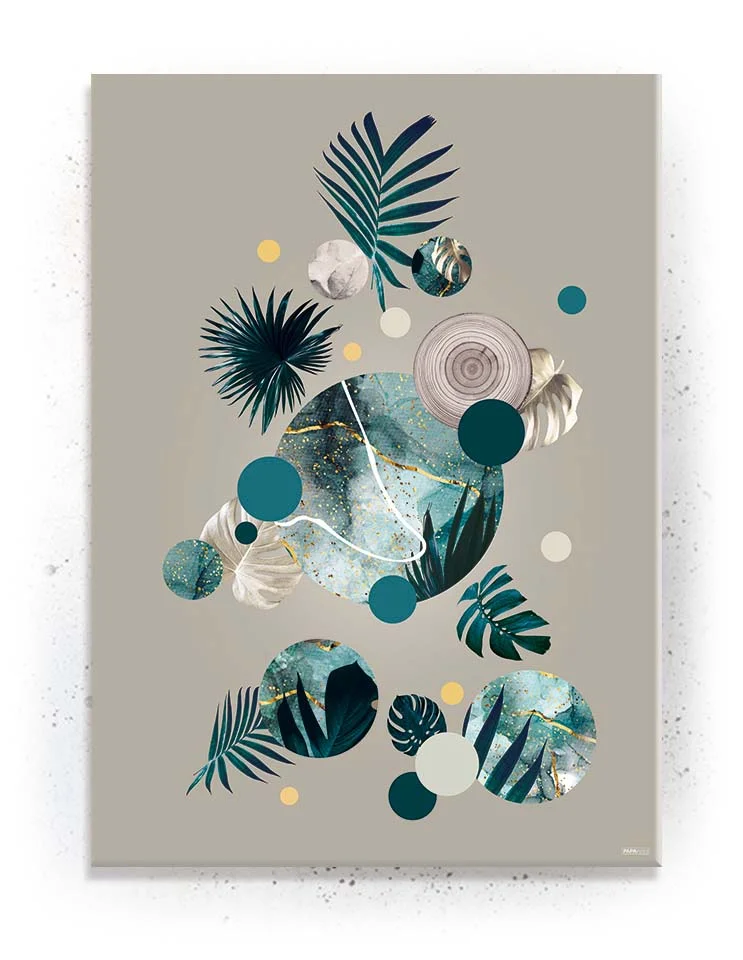 Plakat / lærredsprint - Flotte artworks i Sand/Grøn