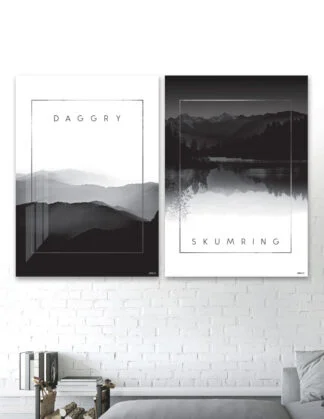 Plakatsæt / lærredsprint - Flotte artworks i sort/hvid