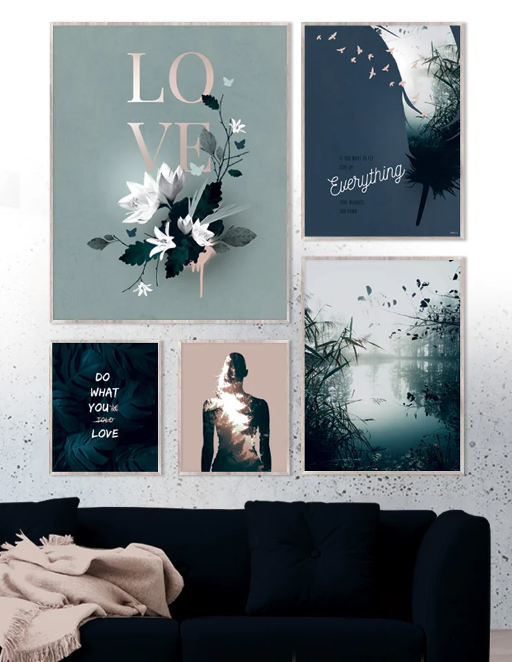 Plakatsæt / lærredsprint - Naturlige farver