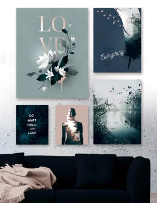 Plakatsæt / lærredsprint - Naturlige farver