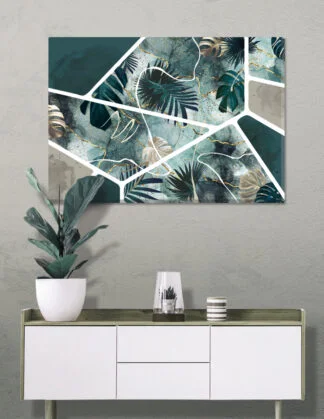 Plakat / lærredsprint - Flotte artworks i Sand/Grøn