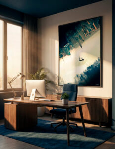 Fald fra by til natur - Moderne kunst - plakat / lærredsbillede