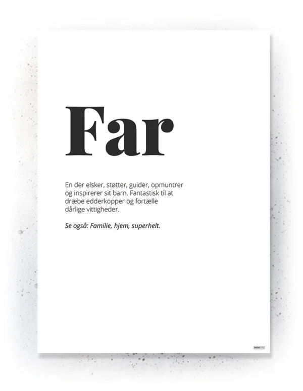 Far - plakat / Lærredsprint med citat