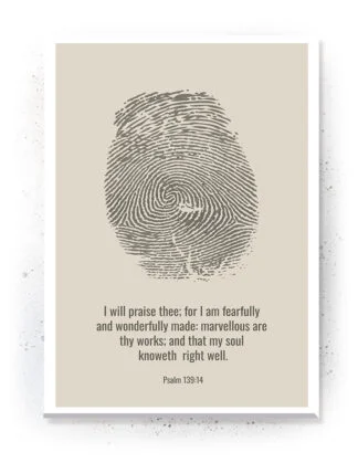 Fearfully and wonderfully made - Plakat / Lærredsbillede - bibel citat