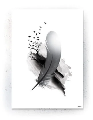 Plakat / lærredsprint - Flotte artworks i sort/hvid