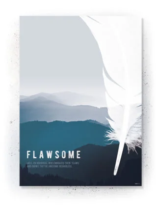 Plakat / Lærredsprint med fjer og natur