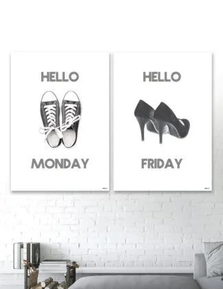 Plakatsæt / lærredsprint - Flotte artworks i sort/hvid