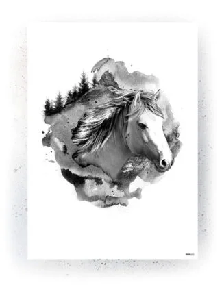 Animals - Plakat / lærredsprint - Flotte artworks i sort/hvid