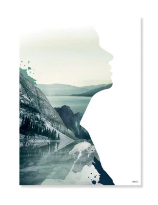 Plakat med menneske, natur og hav