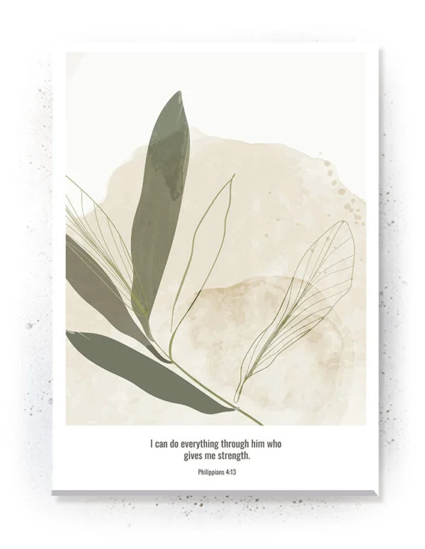 I can do everything through him - Plakat / Lærredsbillede - bibel citat