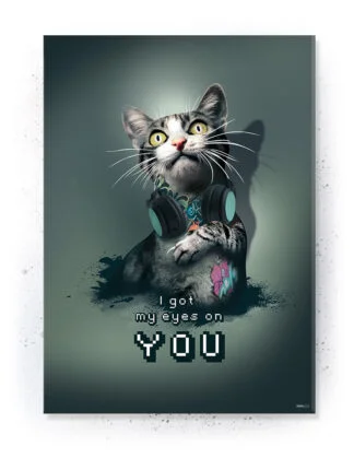 Cat - Plakat / Lærredsprint - Farverige gamer plakater