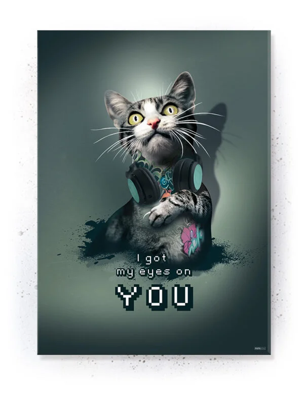Cat - Plakat / Lærredsprint - Farverige gamer plakater