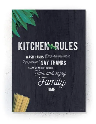 Plakat / lærredsprint med køkken citat
