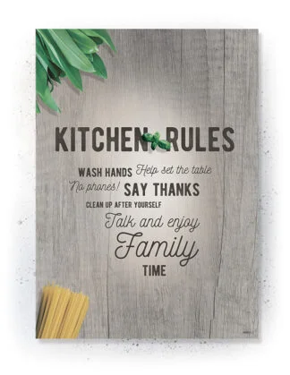Plakat / lærredsprint med køkken citat