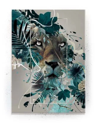 Plakat / lærredsprint - Flotte artworks i Sand/Grøn