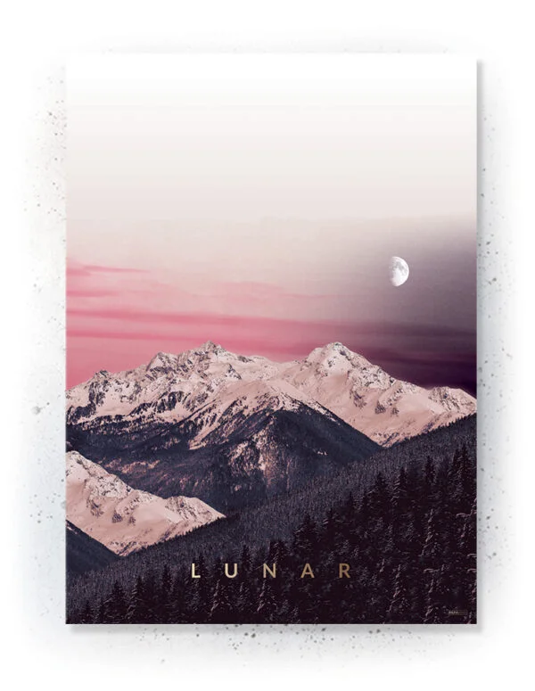Plakat / lærredsprint i rosa og mørkeblå farver