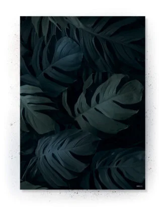 Plakat / lærredsprint med monstera blade