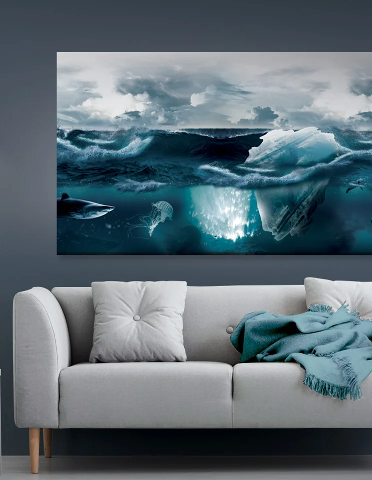 Plakat / lærredsprint med livet i havet