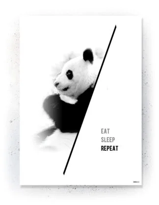 Panda - Animals - Plakat / lærredsprint - Flotte artworks i sort/hvid
