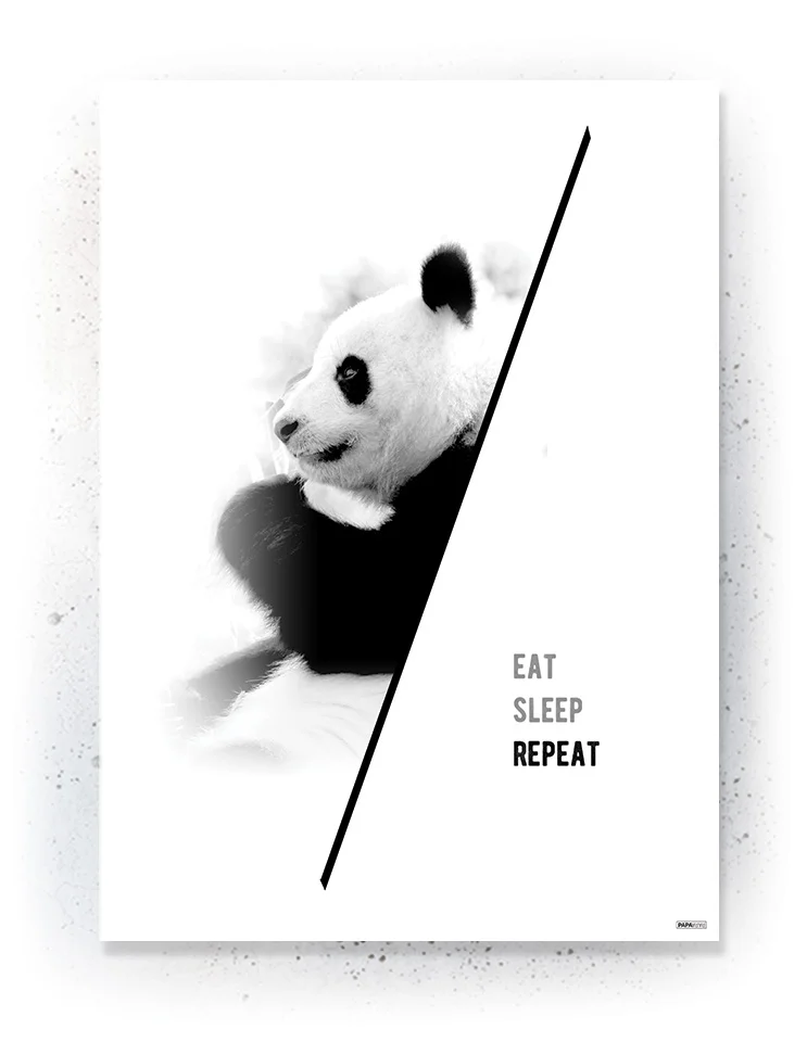 Panda - Animals - Plakat / lærredsprint - Flotte artworks i sort/hvid