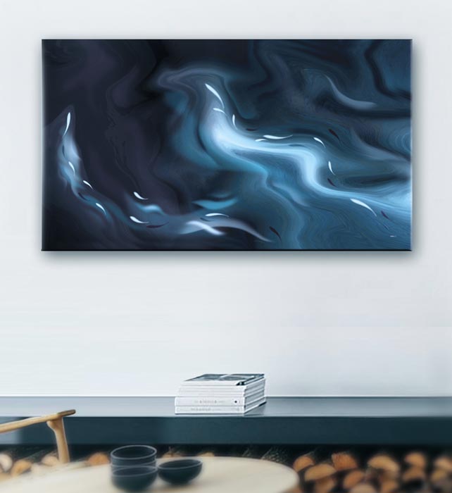 Plakat / lærredsprint med blå farver