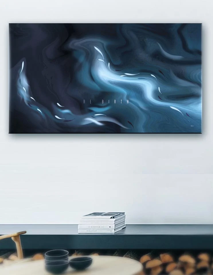 Plakat / lærredsprint med blå farver