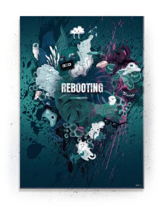 Reebooting - Plakat / Lærredsprint - Farverige gamer plakater