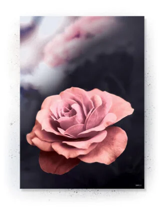 Plakat / lærredsprint i rosa og mørkeblå farver