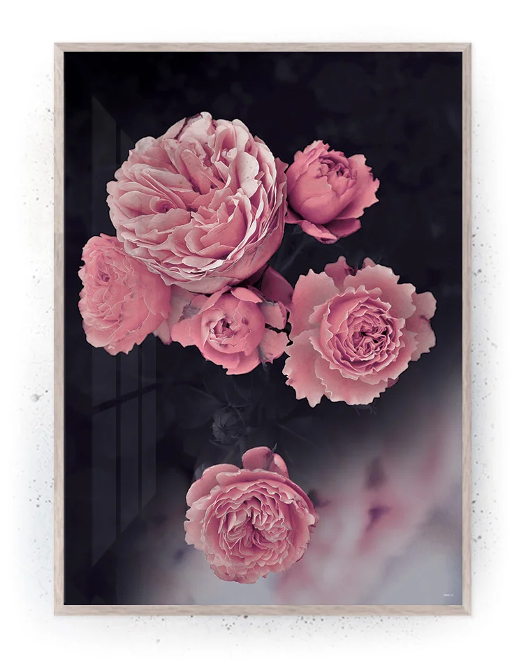 Plakat / lærredsprint i rosa og mørkeblå farver