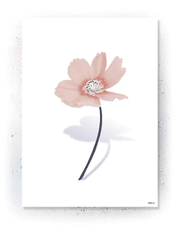 Plakat / lærredsprint i rosa og mørkeblå farver