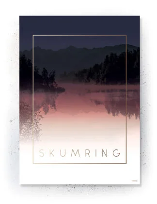 Plakat / lærredsprint i rosa og mørkeblå farver